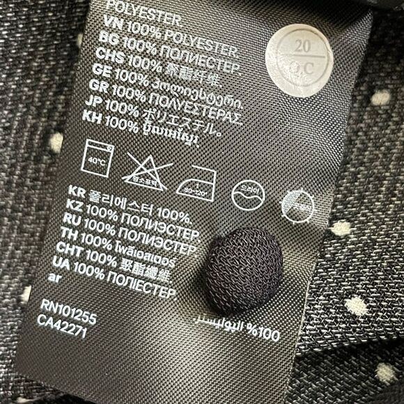 H&M Black Long Sleeve Shift Dress w/Small White Polka Dots & Keyhole (LG) - Picture 9 of 13